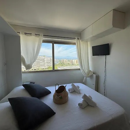 Cannes Marina, Vue Port Avec Piscine Et Parking Prive